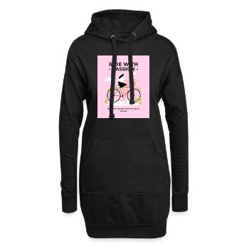 Ride with passion - Hoodie-Kleid - Schwarz - Vorne