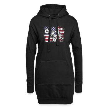 Dirt Bike USA Flagge Vintage Motocross amerika - Hoodie-Kleid - Schwarz - Vorne