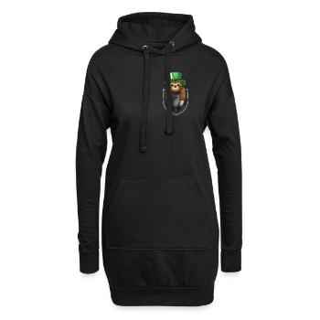 Drôle de paresseux Cadeau de fête de la Saint-Patrick - Sweat-shirt à capuche long Femme - noir - Devant