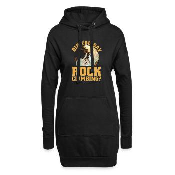 Klettern für Kletterer Bergsteigen - Hoodie-Kleid - Schwarz - Vorne