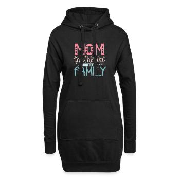 Maman au cœur de la famille - Fête des mères - Sweat-shirt à capuche long Femme - noir - Devant