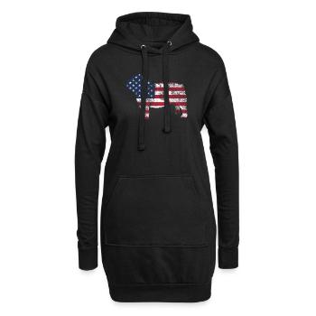 Englische Bulldogge 4. Juli Patriotischer Hund - Hoodie-Kleid - Schwarz - Vorne