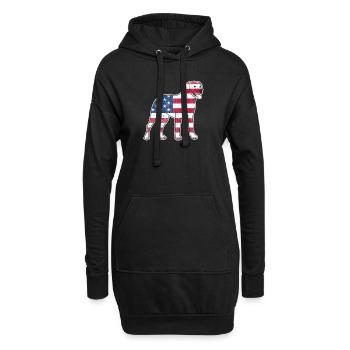 Labrador 4 juillet amoureux des chiens patriotiques US-am - Sweat-shirt à capuche long Femme - noir - Devant