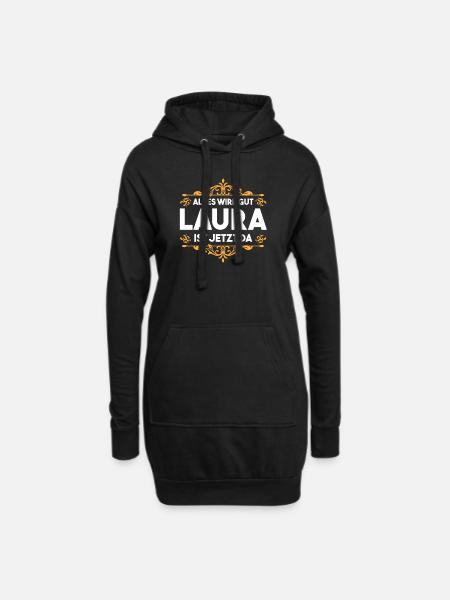 Laura - Hoodie-Kleid - Schwarz