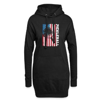 Pickleball USA Flag US Player Paddleball - Sweat-shirt à capuche long Femme - noir - Devant