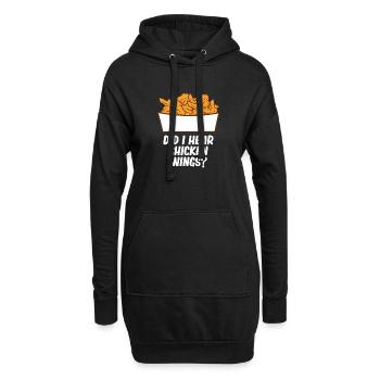 Ailes de poulet Drôle d’amateur de nourriture Ailes de poulet - Sweat-shirt à capuche long Femme - noir - Devant