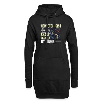Herpetologie Schlangen Reptilien Geschenkidee - Hoodie-Kleid - Schwarz - Vorne