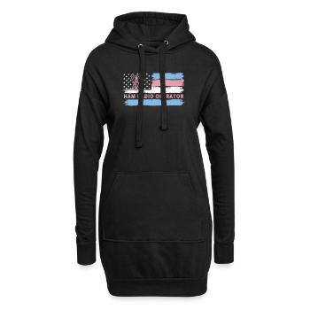Ham Radio Operator US Flag - Hoodie Dress - black - Front