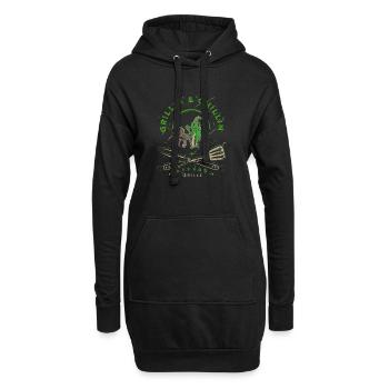 Lustiges Grille am Bratort Barbecue - Hoodie-Kleid - Schwarz - Vorne