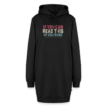 Wenn Sie das lesen können, sagen meine Freundin zu nah - Hoodie-Kleid - Schwarz - Vorne