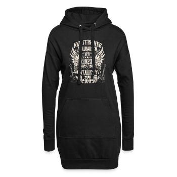 Gitarristen Geburtstag Jahrgang 1923 100 jahre - Hoodie-Kleid - Schwarz - Vorne