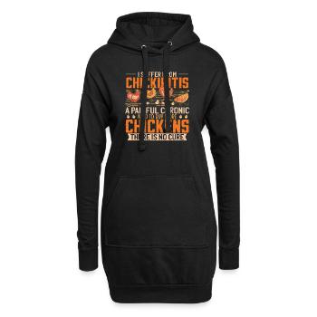 Poulet drôle de poulailler Élevage Fermier - Sweat-shirt à capuche long Femme - noir - Devant