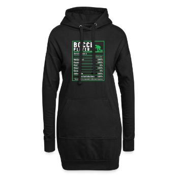 Bocce Ball Player Nutrition Facts, Funny Bocci - Hoodie-Kleid - Schwarz - Vorne