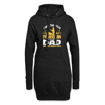 Ich habe zwei Titel Fischer und Vater und ich - Hoodie-Kleid - Schwarz - Vorne
