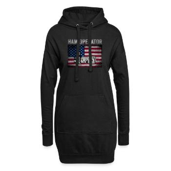 Ham Operator US Flag - Hoodie Dress - black - Front