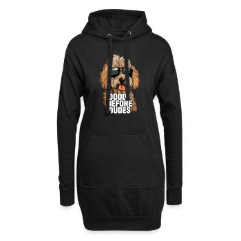 Goldendoodle Doods Before Dudes - Hoodie-Kleid - Schwarz - Vorne