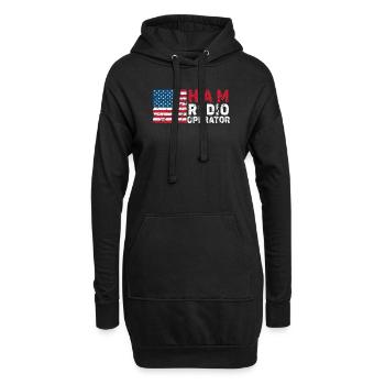 Ham Radio Operator US Flag - Hoodie Dress - black - Front