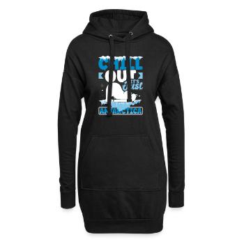 Chill out it's just Antarctica - Hoodie-Kleid - Schwarz - Vorne