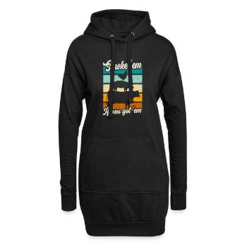 Smok 'em If You Got 'em Meat Saison des barbecues - Sweat-shirt à capuche long Femme - noir - Devant
