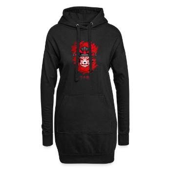 Kitsun Vaporwave Japanese Kami Vaporwave Kitsune - Hoodie Dress - black - Front