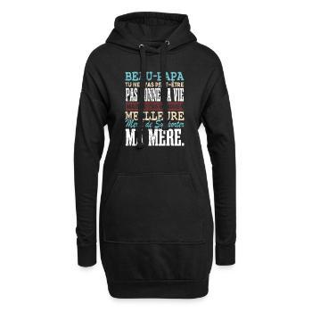 Drôle Beau Papa Fête Des Pères - Sweat-shirt à capuche long Femme - noir - Devant