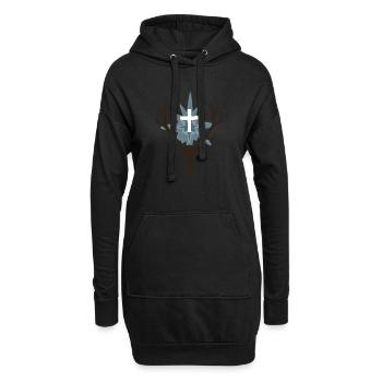 Symbol der Jagd - der St. Hubertus Hirsch - Hoodie-Kleid - Schwarz - Vorne