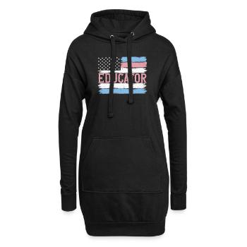Idée cadeau pour enseignant de maternelle de la fierté américaine - Sweat-shirt à capuche long Femme - noir - Devant
