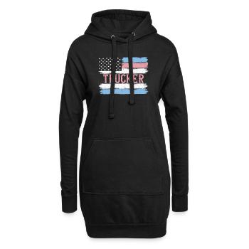 US Pride Truck Driver Haulier Gift Idea - Hoodie-Kleid - Schwarz - Vorne