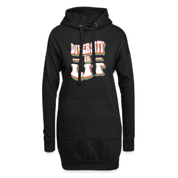 Vielfalt ist beleuchtet - Pride Rainbow LGBTQ+ - Hoodie-Kleid - Schwarz - Vorne