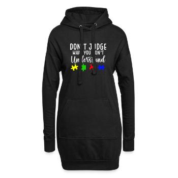 Sensibilisation à l’autisme – Ne jugez pas ce que - Sweat-shirt à capuche long Femme - noir - Devant