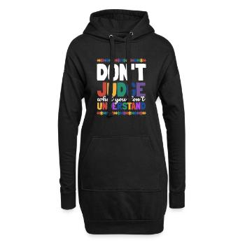 Sensibilisation à l’autisme – Ne jugez pas ce que - Sweat-shirt à capuche long Femme - noir - Devant