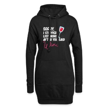 Après avoir dit amateurs de vin buveurs - Sweat-shirt à capuche long Femme - noir - Devant