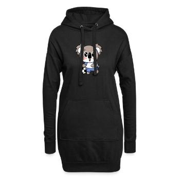 Süßer Kawaii Koala mit Handball und Fußball Design - Hoodie-Kleid - Schwarz - Vorne