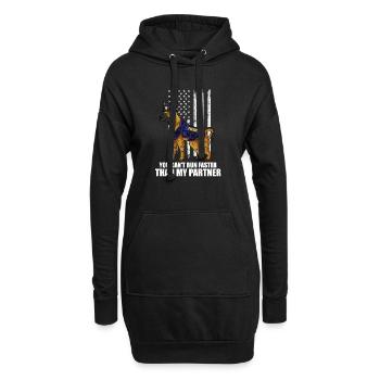 vous ne pouvez pas courir plus vite que mon partenaire Design - Sweat-shirt à capuche long Femme - noir - Devant