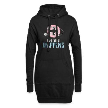 Arrivée tardive de l’équipe Conception pour un hôpital - Sweat-shirt à capuche long Femme - noir - Devant