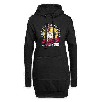 Hühnerstall | Zu meinen Hobbys gehören Hühner - Hoodie-Kleid - Schwarz - Vorne