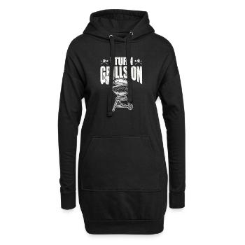 I Turn Grills On Lustiger Spruch Sarkastischer BBQ - Hoodie-Kleid - Schwarz - Vorne