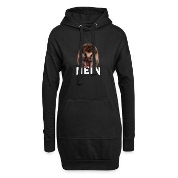 Statement Igel, Nö Fun, Einfach Nö, Nein - Hoodie-Kleid - Schwarz - Vorne