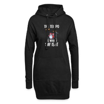 Schlagzeug Zitat Schlagzeuger Musikband Schlagzeuger - Hoodie-Kleid - Schwarz - Vorne