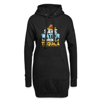 Save Water Drink Tequila Party Cinco De Mayo - Hoodie-Kleid - Schwarz - Vorne