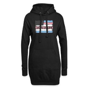 Idée cadeau de charpenterie de bûcheron de la fierté américaine - Sweat-shirt à capuche long Femme - noir - Devant