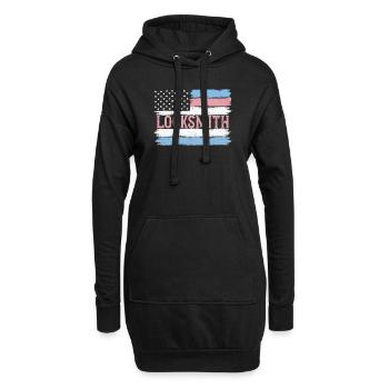 Idée cadeau du mécanicien métallurgiste US Pride - Sweat-shirt à capuche long Femme - noir - Devant