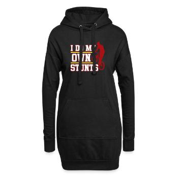 Je fais le mien - Sweat-shirt à capuche long Femme - noir - Devant
