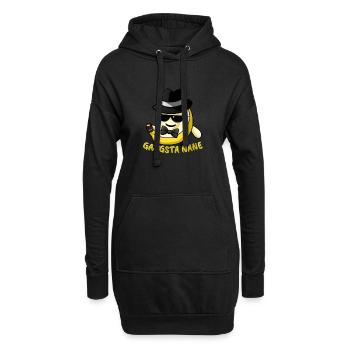 Süße Kawaii Gangster Mafia Banane mit Spruch - Hoodie-Kleid - Schwarz - Vorne
