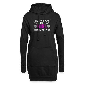 Je sais que je joue comme une fille essaie de suivre - Sweat-shirt à capuche long Femme - noir - Devant