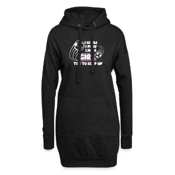 Je sais que je joue comme une fille essaie de suivre - Sweat-shirt à capuche long Femme - noir - Devant