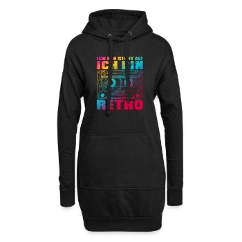 Ich bin nicht alt ich bin retro Bunt - Hoodie-Kleid - Schwarz - Vorne