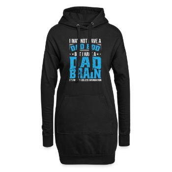 J’ai un cerveau de père - Sweat-shirt à capuche long Femme - noir - Devant