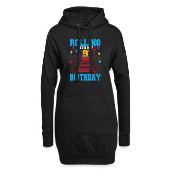Rolling Into My 9th Birthday Amusement Park Roller - Hoodie-Kleid - Schwarz - Vorne