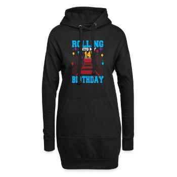 Rolling Into My 14th Birthday Amusement Park Roll - Hoodie Dress - black - Front